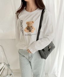 テディベアプリントロンT/長袖Tシャツ