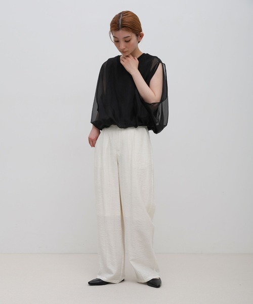 select MOCA(セレクトモカ)の「リネンタッチシアータックパンツ(その他パンツ・レディース・ブラック/ブラウン/ホワイト・FREE)」の19枚目の写真