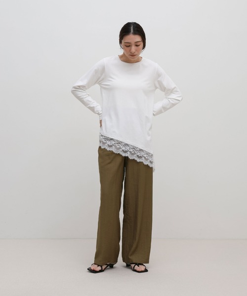 select MOCA(セレクトモカ)の「リネンタッチシアータックパンツ(その他パンツ・レディース・ブラック/ブラウン/ホワイト・FREE)」の4枚目の写真