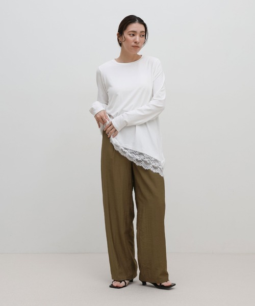 select MOCA(セレクトモカ)の「リネンタッチシアータックパンツ(その他パンツ・レディース・ブラック/ブラウン/ホワイト・FREE)」の9枚目の写真