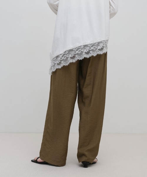 select MOCA(セレクトモカ)の「リネンタッチシアータックパンツ(その他パンツ・レディース・ブラック/ブラウン/ホワイト・FREE)」の11枚目の写真