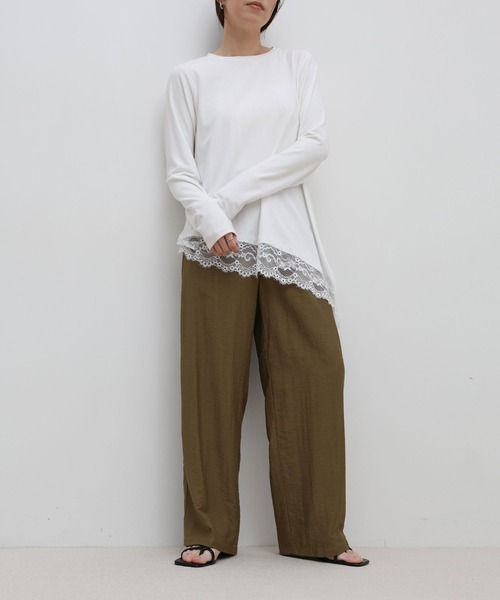 select MOCA(セレクトモカ)の「リネンタッチシアータックパンツ(その他パンツ・レディース・ブラック/ブラウン/ホワイト・FREE)」の10枚目の写真