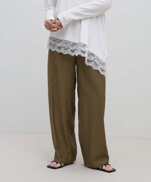 select MOCA(セレクトモカ)の「リネンタッチシアータックパンツ(その他パンツ・レディース・ブラック/ブラウン/ホワイト・FREE)」の7枚目の写真