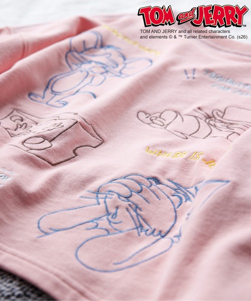 DOUBLE NAME（ダブルネーム）の「【TOM AND JERRY】ショート丈刺繍プルオーバー（Tシャツ/カットソー・レディース・オフホワイト/ピンク・FREE）」の19枚目の写真