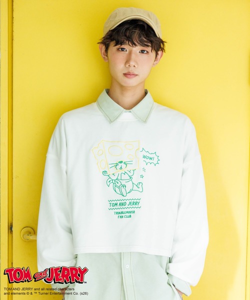 DOUBLE NAME(ダブルネーム)の「【TOM AND JERRY】ショート丈刺繍プルオーバー(Tシャツ/カットソー・レディース・オフホワイト/ピンク・FREE)」の19枚目の写真