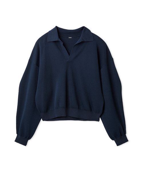 Mila Owen(ミラオーウェン)の「シアーポロニット(ニット/セーター・レディース・ライトブルー/アイボリー/ピンク/ネイビー・F)」の1枚目の写真