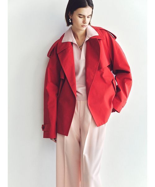 Mila Owen(ミラオーウェン)の「シアーポロニット(ニット/セーター・レディース・ライトブルー/アイボリー/ピンク/ネイビー・F)」の22枚目の写真