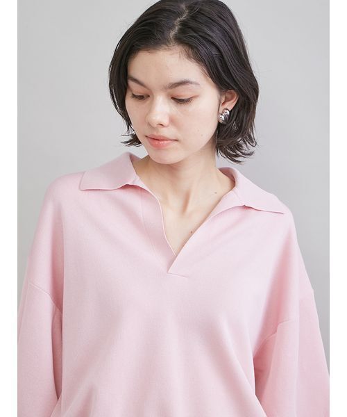 Mila Owen(ミラオーウェン)の「シアーポロニット(ニット/セーター・レディース・ライトブルー/アイボリー/ピンク/ネイビー・F)」の8枚目の写真