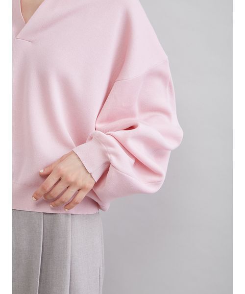 Mila Owen(ミラオーウェン)の「シアーポロニット(ニット/セーター・レディース・ライトブルー/アイボリー/ピンク/ネイビー・F)」の10枚目の写真