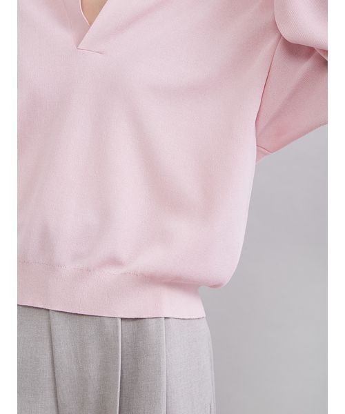 Mila Owen(ミラオーウェン)の「シアーポロニット(ニット/セーター・レディース・ライトブルー/アイボリー/ピンク/ネイビー・F)」の11枚目の写真