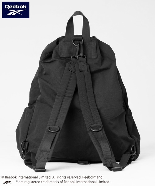 Reebok(リーボック)の「Reebok/リーボック ナップサック ナイロン 2way リュック 斜めかけショルダーバッグ 軽量 ドローコード(バックパック/リュック・レディース・オフホワイト/グレー/ブラック・FREE)」の4枚目の写真