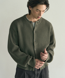 アーカイブコットンクロップニットカーディガン[KHAKI]