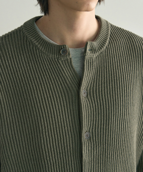 ROTEMBER（ローテンバー）の「アーカイブコットンクロップニットカーディガン[KHAKI]（カーディガン/ボレロ・メンズ・その他・MEDIUM/LARGE/X-LARGE）」の3枚目の写真