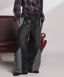 MAISON SPECIAL | 《UNISEX》Different Material Docking Prime-Wide Denim Pants/異素材ドッキングプライムワイドデニムパンツ【MAISON SPECIAL/メゾンスペシャル】(デニムパンツ)