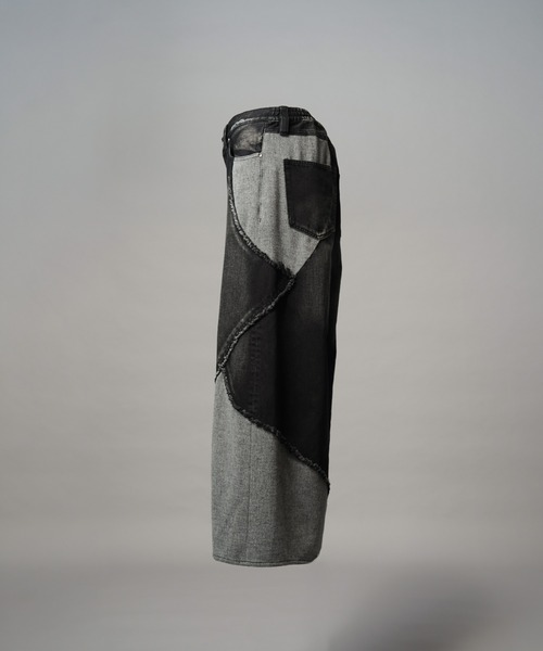 MAISON SPECIAL（メゾンスペシャル）の「《UNISEX》Different Material Docking Prime-Wide Denim Pants/異素材ドッキングプライムワイドデニムパンツ【MAISON SPECIAL/メゾンスペシャル】（デニムパンツ・メンズ・ブラック/ネイビー・0/1/2）」の11枚目の写真