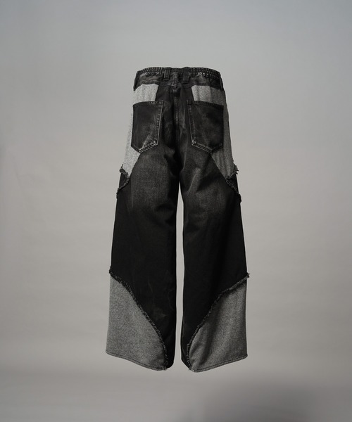 MAISON SPECIAL（メゾンスペシャル）の「《UNISEX》Different Material Docking Prime-Wide Denim Pants/異素材ドッキングプライムワイドデニムパンツ【MAISON SPECIAL/メゾンスペシャル】（デニムパンツ・メンズ・ブラック/ネイビー・0/1/2）」の12枚目の写真