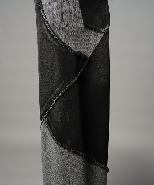 MAISON SPECIAL（メゾンスペシャル）の「《UNISEX》Different Material Docking Prime-Wide Denim Pants/異素材ドッキングプライムワイドデニムパンツ【MAISON SPECIAL/メゾンスペシャル】（デニムパンツ・メンズ・ブラック/ネイビー・0/1/2）」の15枚目の写真