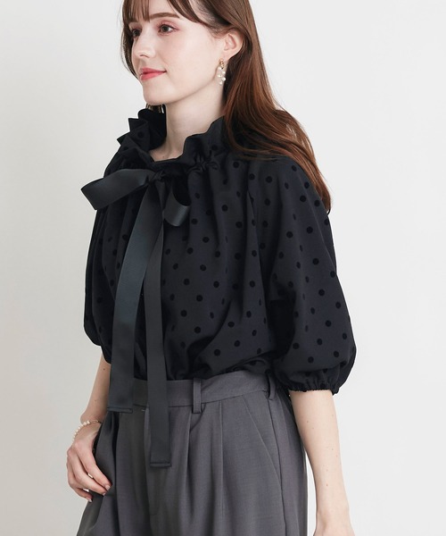 PICCIN PERLA(ピッチンペルラ)の「ザビエルドットカットソー(Tシャツ/カットソー・レディース・ブラック・M)」の12枚目の写真