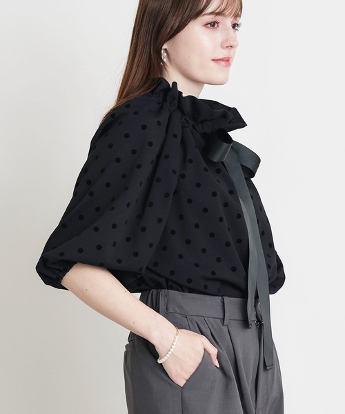 PICCIN PERLA(ピッチンペルラ)の「ザビエルドットカットソー(Tシャツ/カットソー・レディース・ブラック・M)」の10枚目の写真