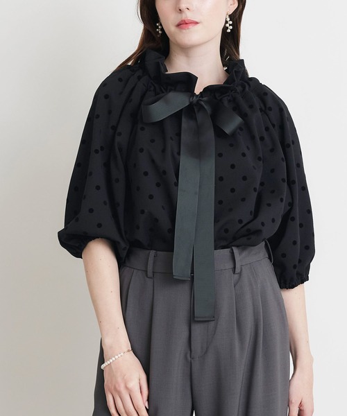 PICCIN PERLA(ピッチンペルラ)の「ザビエルドットカットソー(Tシャツ/カットソー・レディース・ブラック・M)」の13枚目の写真