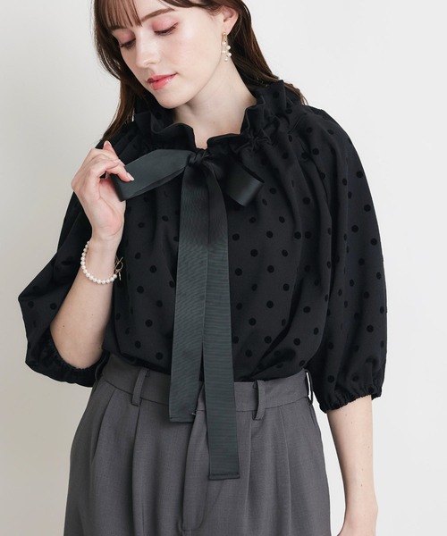 PICCIN PERLA(ピッチンペルラ)の「ザビエルドットカットソー(Tシャツ/カットソー・レディース・ブラック・M)」の9枚目の写真