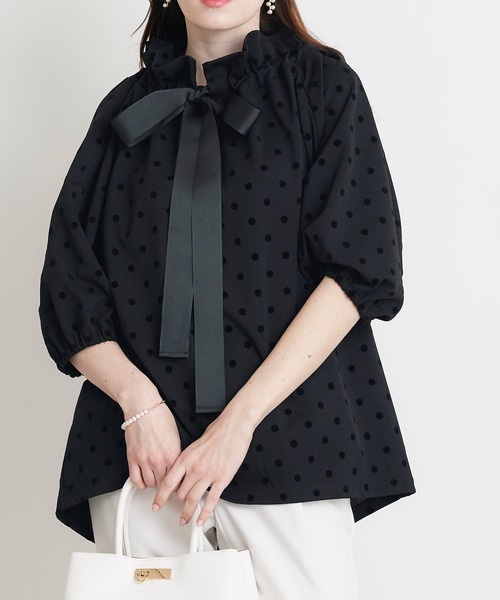 PICCIN PERLA(ピッチンペルラ)の「ザビエルドットカットソー(Tシャツ/カットソー・レディース・ブラック・M)」の3枚目の写真