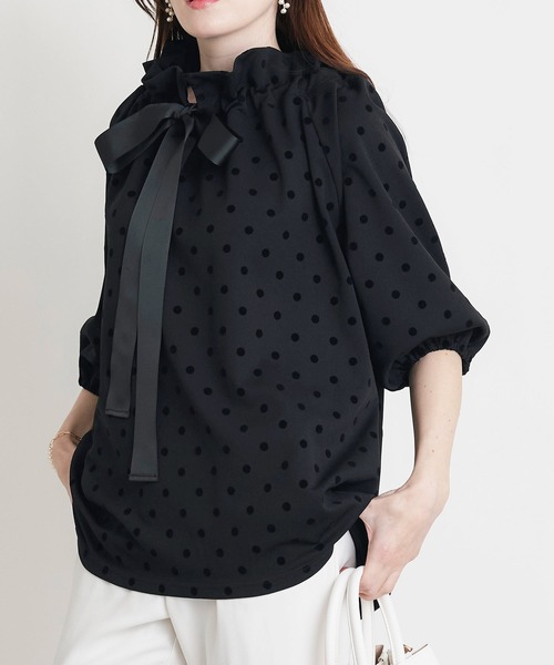 PICCIN PERLA(ピッチンペルラ)の「ザビエルドットカットソー(Tシャツ/カットソー・レディース・ブラック・M)」の5枚目の写真