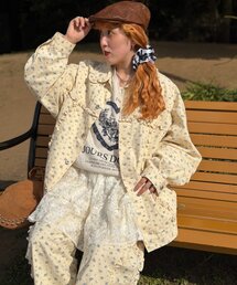 w closet | Am花柄フリルジャケット(ブルゾン)