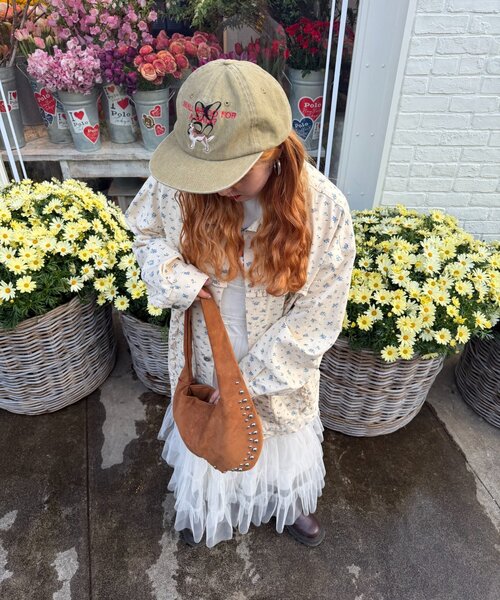 w closet(ダブルクローゼット)の「Am花柄フリルジャケット(ブルゾン・レディース・イエロー/ピンク・FREE)」の18枚目の写真