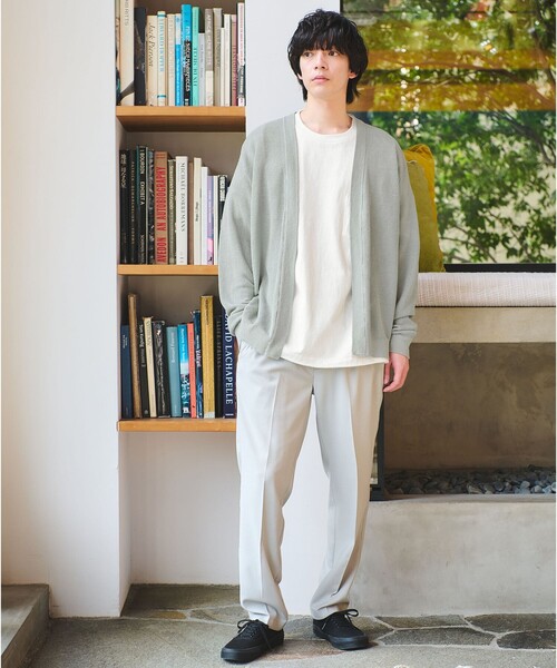 green label relaxing（グリーンレーベルリラクシング）の「リネン アゼ イージーカーディガン（カーディガン/ボレロ・メンズ・ライトブルー/ライトグレー/ブラック/ブラウン・L/M/S/XL）」の17枚目の写真