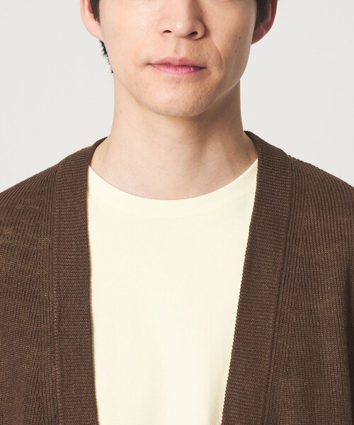 green label relaxing（グリーンレーベルリラクシング）の「リネン アゼ イージーカーディガン（カーディガン/ボレロ・メンズ・ライトブルー/ライトグレー/ブラック/ブラウン・L/M/S/XL）」の10枚目の写真
