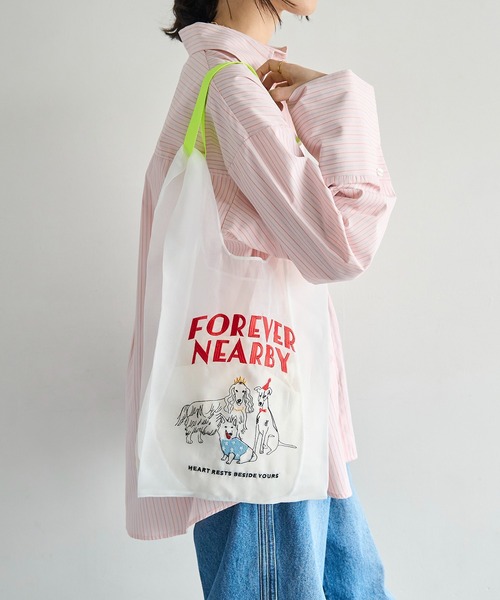 セール】オーガンジー刺繍トートバッグ（エコバッグ/サブバッグ