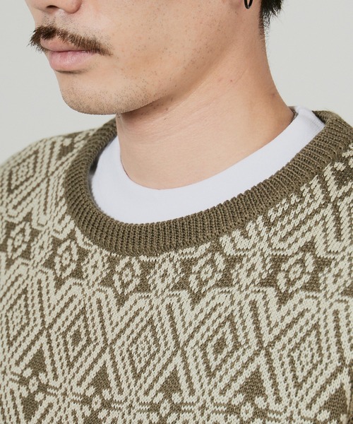 superNova.(スーパーノヴァ)の「superNova. Hexagram knit pullover / SN-106B(ニット/セーター・メンズ・オリーブ・M/S)」の12枚目の写真