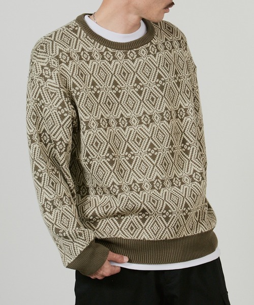 superNova.(スーパーノヴァ)の「superNova. Hexagram knit pullover / SN-106B(ニット/セーター・メンズ・オリーブ・M/S)」の3枚目の写真