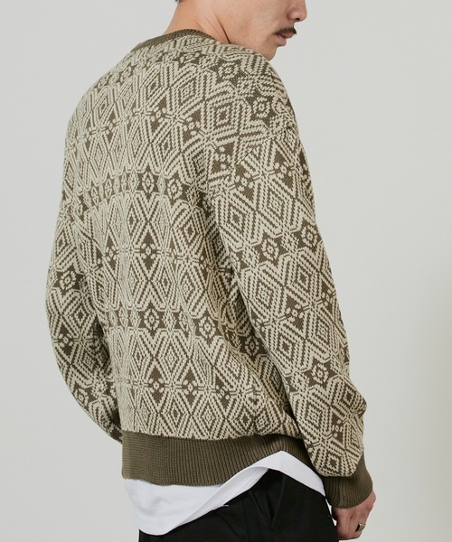 superNova.(スーパーノヴァ)の「superNova. Hexagram knit pullover / SN-106B(ニット/セーター・メンズ・オリーブ・M/S)」の4枚目の写真