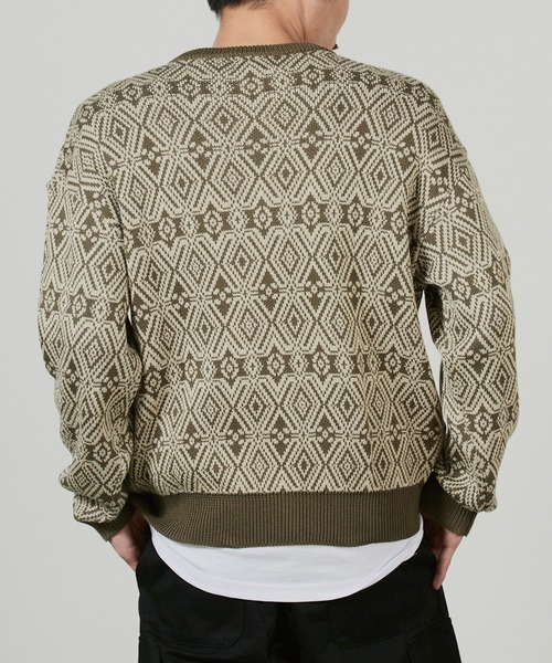 superNova.(スーパーノヴァ)の「superNova. Hexagram knit pullover / SN-106B(ニット/セーター・メンズ・オリーブ・M/S)」の5枚目の写真