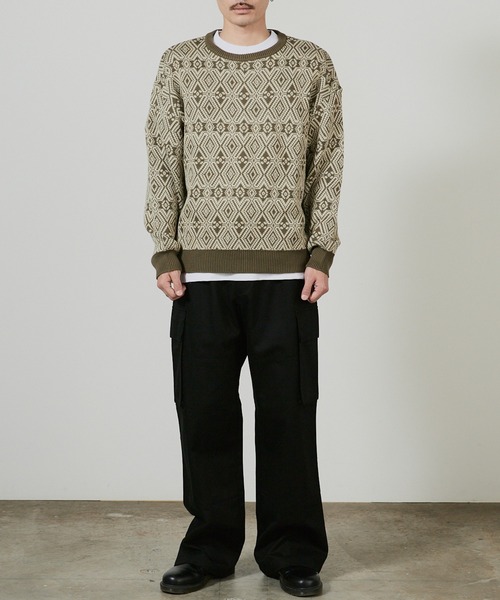 superNova.(スーパーノヴァ)の「superNova. Hexagram knit pullover / SN-106B(ニット/セーター・メンズ・オリーブ・M/S)」の11枚目の写真