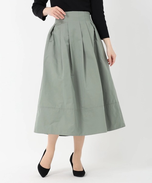 STRAWBERRY-FIELDS(ストロベリーフィールズ)の「T/Cグログラン(スカート・レディース・オフホワイト/ライトカーキ/ブラック・2)」の3枚目の写真