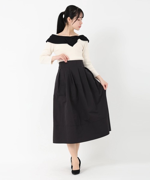 STRAWBERRY-FIELDS(ストロベリーフィールズ)の「T/Cグログラン(スカート・レディース・オフホワイト/ライトカーキ/ブラック・2)」の12枚目の写真