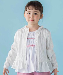 BeBe Petits Pois Vert（ベベプチポワヴェール）の「【店舗限定】ペプラムカーディガン（カーディガン/ボレロ）」