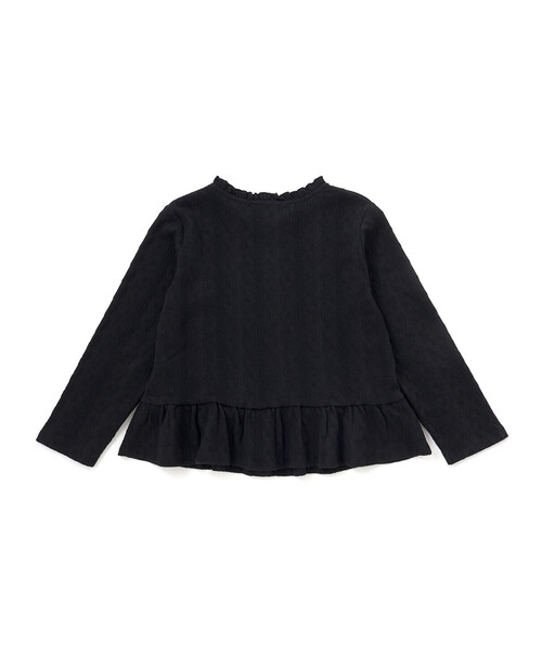BeBe Petits Pois Vert(ベベプチポワヴェール)の「【店舗限定】ペプラムカーディガン(カーディガン/ボレロ・キッズ・ホワイト/ブラック・120cm/150cm/100cm/130cm/110cm/140cm)」の10枚目の写真