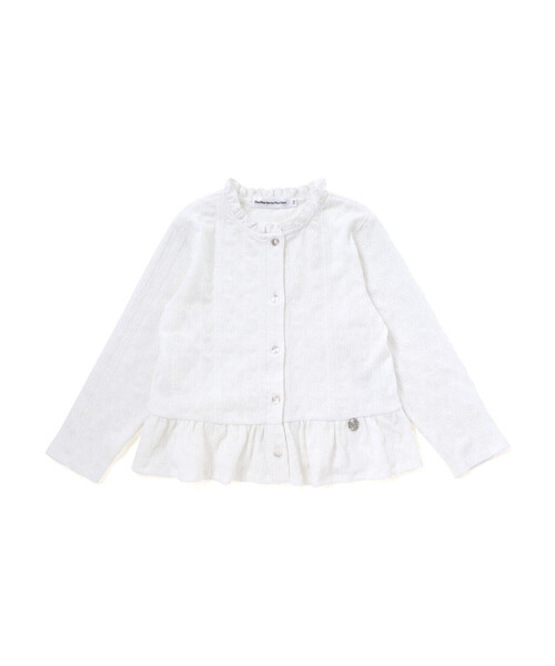BeBe Petits Pois Vert(ベベプチポワヴェール)の「【店舗限定】ペプラムカーディガン(カーディガン/ボレロ・キッズ・ホワイト/ブラック・120cm/150cm/100cm/130cm/110cm/140cm)」の12枚目の写真