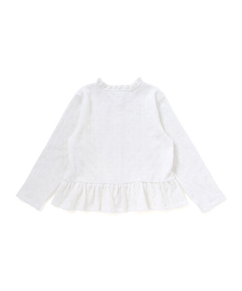 BeBe Petits Pois Vert(ベベプチポワヴェール)の「【店舗限定】ペプラムカーディガン(カーディガン/ボレロ・キッズ・ホワイト/ブラック・120cm/150cm/100cm/130cm/110cm/140cm)」の13枚目の写真