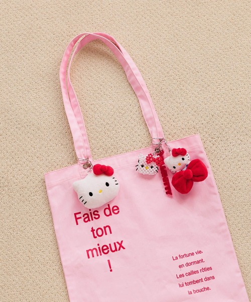 Me%(ミィパーセント)の「【HELLO KITTY】フェイスビーズキーチャーム 641552(キーホルダー・レディース・レッド/ゴールド/ブラック系その他/ブラック・FREE)」の6枚目の写真