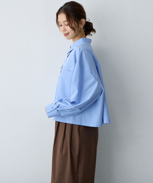 anyfee(エニフィー)の「【anyfee/大きいサイズ】ショート丈シャツ(2026SS)(シャツ/ブラウス・レディース・ネイビー/ブルー・LL/5L/4L/3L)」の8枚目の写真