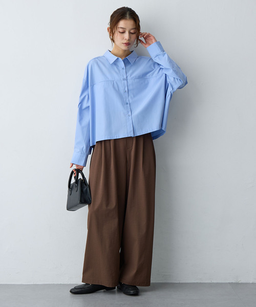 anyfee(エニフィー)の「【anyfee/大きいサイズ】ショート丈シャツ(2026SS)(シャツ/ブラウス・レディース・ネイビー/ブルー・LL/5L/4L/3L)」の13枚目の写真