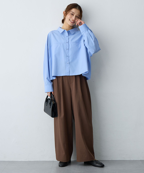anyfee(エニフィー)の「【anyfee/大きいサイズ】ショート丈シャツ(2026SS)(シャツ/ブラウス・レディース・ネイビー/ブルー・LL/5L/4L/3L)」の16枚目の写真