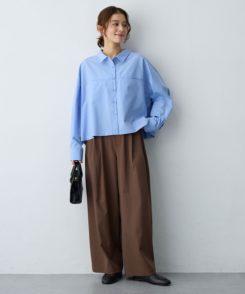 anyfee(エニフィー)の「【anyfee/大きいサイズ】ショート丈シャツ(2026SS)(シャツ/ブラウス・レディース・ネイビー/ブルー・LL/5L/4L/3L)」の17枚目の写真