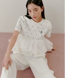 SNIDEL | 【WEB限定カラーあり】ボリュームペプラムドッキングカットプルオーバー(Tシャツ/カットソー)