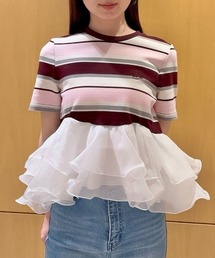 SNIDEL（スナイデル）の「【WEB限定カラーあり】ボリュームペプラムドッキングカットプルオーバー（Tシャツ/カットソー）」